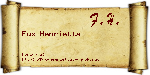 Fux Henrietta névjegykártya