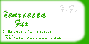 henrietta fux business card